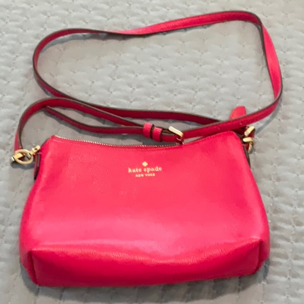 Kate Spade Bright PinkCrossbody Bag with Gold Accents
